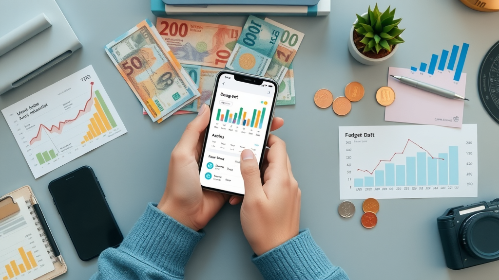 organized workspace for expat living tips, budgeting apps, international currencies, banking tools